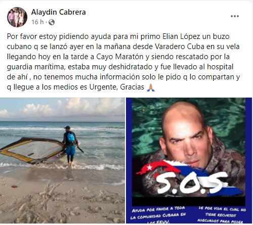Cubano migra a EEUU en una tabla de windsurf con la esperanza de recibir ayuda médica1